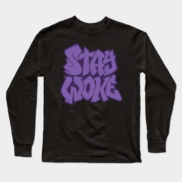 Stay Woke - Purple Long Sleeve T-Shirt by Relzak